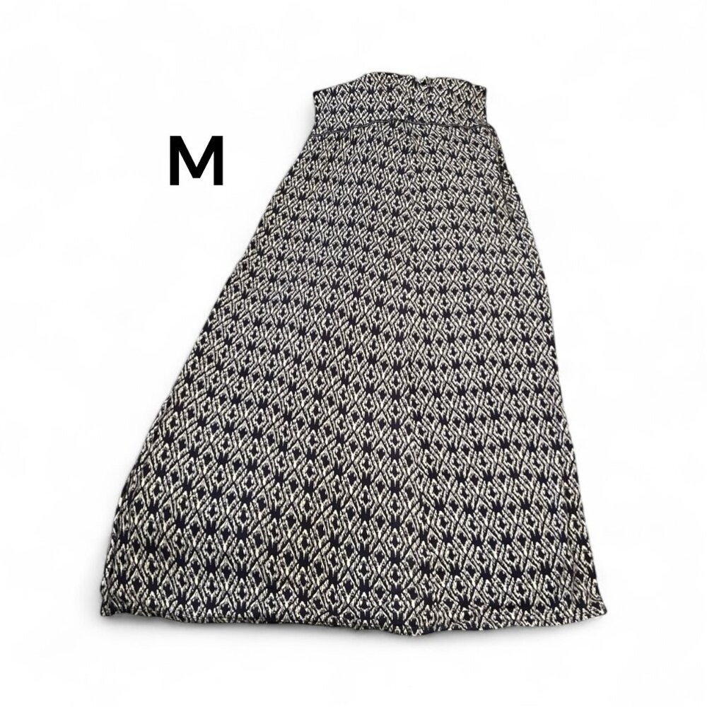 MAX STUDIO Maxi Skirt Size Medium Blue White Stretchy Vacation Holiday **READ - Picture 3 of 12